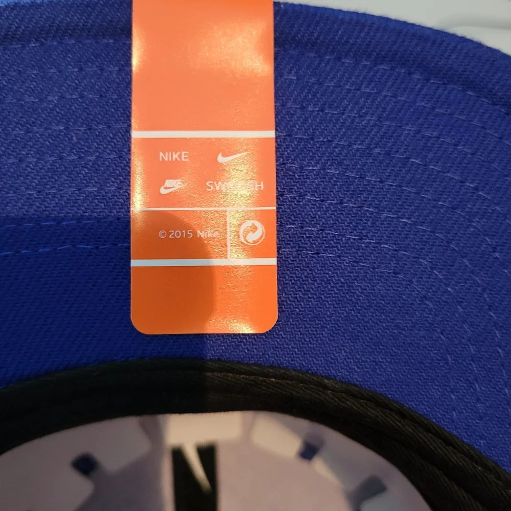 NWOT Nike True Swoosh Hat Unisex Blue and Orange‎ Logo Size 4-7